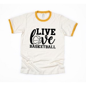 Simply Sage Market Women's Live Love Basketball Short Sleeve Ringer Tee - 1 of 4