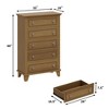5 Drawer Dresser for Bedroom, 48" Tall Wooden Chest of Drawers with Metal Handles, Clothes Storage Organizer, Dresser Narrow Nightstand for Bedroom - 2 of 4