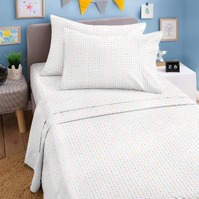 Kids 4 Piece Bed Sheet Set - Cute & Cozy Wrinkle-Resistant with Vibrant Designs - CGK Linens.