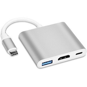 Kitcheniva Type C USB 3.1 to USB-C 4K HDMI USB 3.0 Adapter Cable 3 in 1 Hub For Macbook Pro - 1 of 4