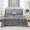 Satin Comforter Set with Sheet Set – Like Bed in a Bag, Ruffle Pinch Pleat Bedding, Soft Luxury Silky Quilt Set with Cushion Cover - 3 of 4