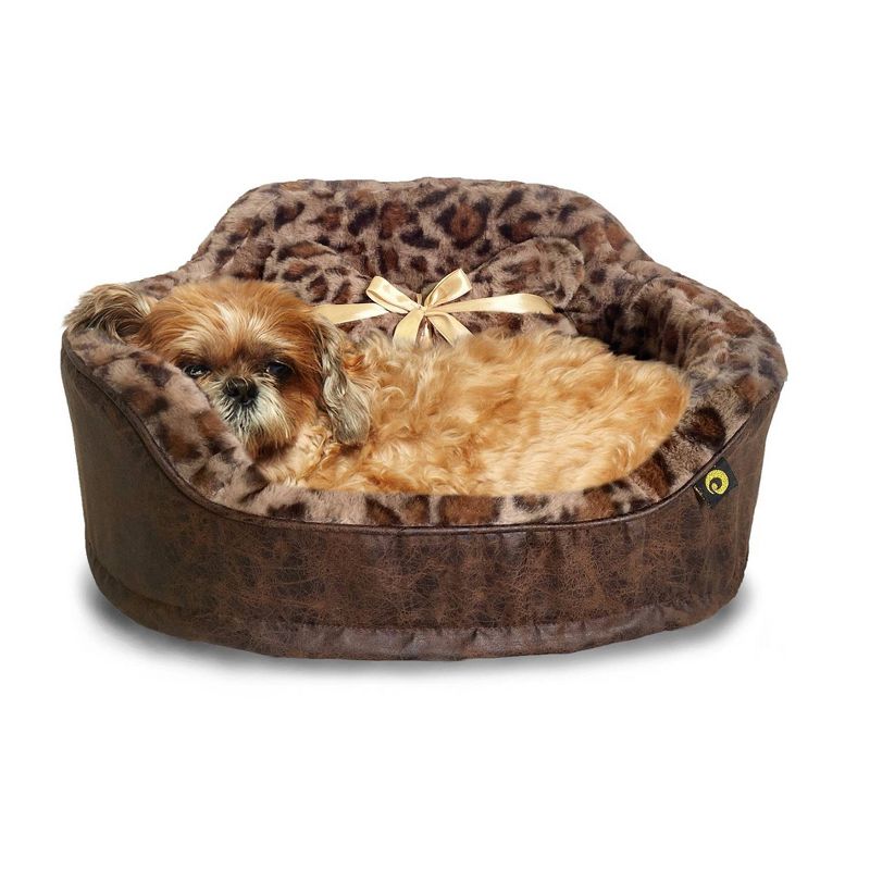 Precious Tails Leopard Princess Cat and Dog Bed - Brown, 6 of 8