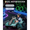 Go Kart for Kids, Electric Ride On Car with 2 Motors, Remote Control, Safety Belt & LED Lights, Toy Race Car with Speed Adjustment - 4 of 4