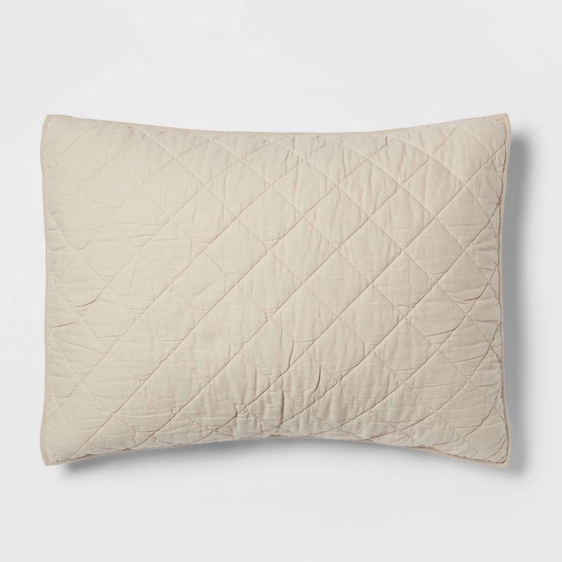 Diamond Stitch Cotton Linen Quilt Sham - Threshold™, 1 of 7