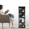 YIYIBYUS 360° Rotating Bookshelf 4 Tier Standing Bookcase Small Corner Bookcase Black - 2 of 4