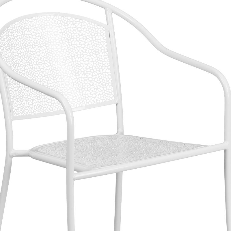Flash Furniture Commercial Grade Indoor-Outdoor Steel Patio Arm Chair with Round Back, 6 of 12