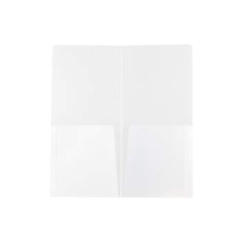 JAM Paper Heavy Duty Plastic Two-Pocket Mini Folders 4 1/4 x 9 1/8 Clear 96450B