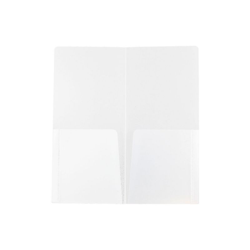JAM Paper Heavy Duty Plastic Two-Pocket Mini Folders 4 1/4 x 9 1/8 Clear 96450B, 1 of 4