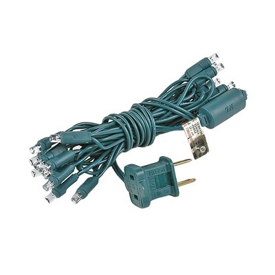 Warm White LED Christmas Mini Lights with Green Wire, 8.5 Feet