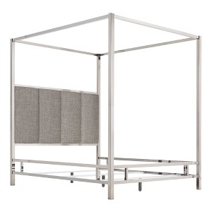 Full Manhattan Canopy Bed with Vertical Panel Headboard Smoke - Inspire Q, Grey