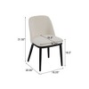 Christopher Knight Home Set of 2 Hannah Mid-Century Modern Upholstered Dining Chairs with Curved Backrest Beige/Black - 3 of 4