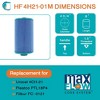 Hurricane 2 Pack Elite Aseptic Durable 8x4.63 Inch Pool and Spa Filter Cartridge Replacement Compatible with Pleatco PMA40L-F2M Models, Blue - image 3 of 4