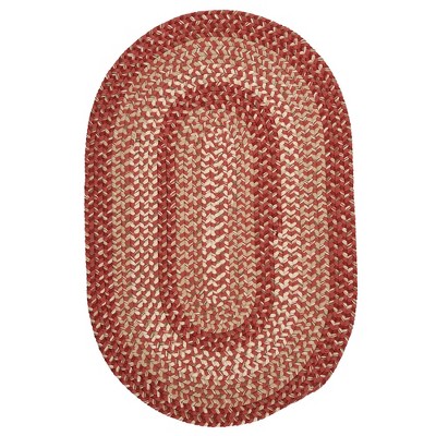 Colonial Mills Braxton Braided Rug, Red 5x8, Oval Shape
