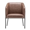 Modern Barrel Chair with Metal Base Faux Leather - WOVENBYRD - 2 of 4