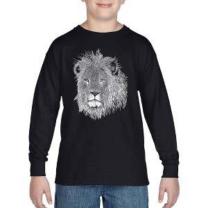 LA Pop Art Boy's Word Art Long Sleeve - Lion - 1 of 4