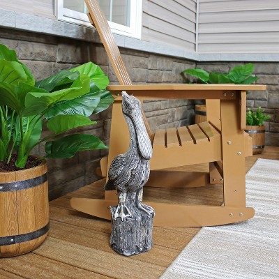 Gray Polystone Nautical Pelican Garden Statue 22-Inch