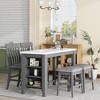 Whisen 5-Piece Counter Height Dining Set with Built-in Storage Shelves - Grey - 2 of 4