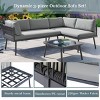 Nestfair Modern 3pc Rattan Sofa Set All Weather Patio Metal Sectional Furniture Set - 4 of 4