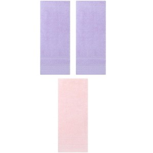 REGALWOVEN 3 Pack Solid Striped Soft Absorbent Bathroom Hand Towels for Hand, Face 14" x 30" - 1 of 4