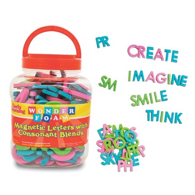 WonderFoam Magnetic Letters with Consonant Blends, Assorted Colors & Sizes, 104 Pieces