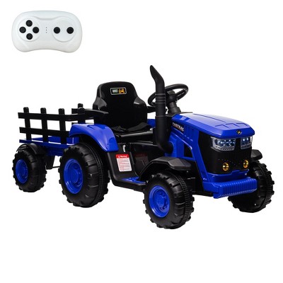 Kids Ride On Tractor, 12V Ride On Toy Car with Remote Control, Electric Vehicles Toy with LED Headlights & USB