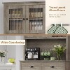 Kitchen Pantry Cabinet with Microwave Shelf,Tall Coffee Bar Cabinet,Freestanding Storage Cabinet with Doors and Shelves - 3 of 4