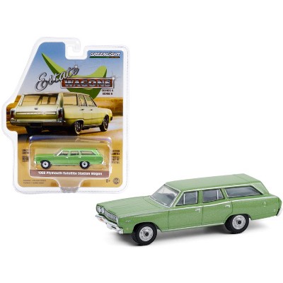 1968 Plymouth Satellite Station Wagon Sea Mist Green Metallic "Estate Wagons" Series 6 1/64 Diecast Model Car by Greenlight