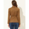 INSPIRE CHIC Women's Faux Suede Belted Lapel Single Breasted Work Outwear Blazer - 4 of 4