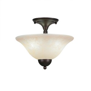 Toltec Lighting Any 2 - Light Flush Mount in  Bronze with 12" Amber Marble Shade - 1 of 1