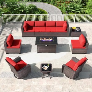 ALAULM Patio Furniture Sets 11 Pieces Red - 1 of 4