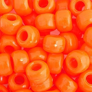 John Bead 1000 Pieces 9mm Plastic Crow Beads Orange Pony Bead for DIY Arts and Crafts Making Supplies - 1 of 3