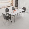 5-Piece Extendable Dining Set with Rectangle Kitchen Table and 4 Suede Armless Chairs - 4 of 4
