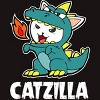 Men's Design By Humans Catzilla Halloween Costume Dragon Monster Kitten Cats Lover By lenxeemyeu T-Shirt - 2 of 4