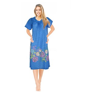 JEFFRICO Womens Nightgowns Muumuu Lounger House Dress Sleepwear Silky Soft Pajama Dress Nightshirts - 1 of 4