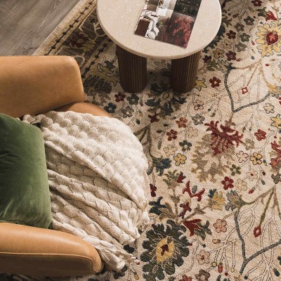 Hauteloom Neola White/Brown Oushak Rug