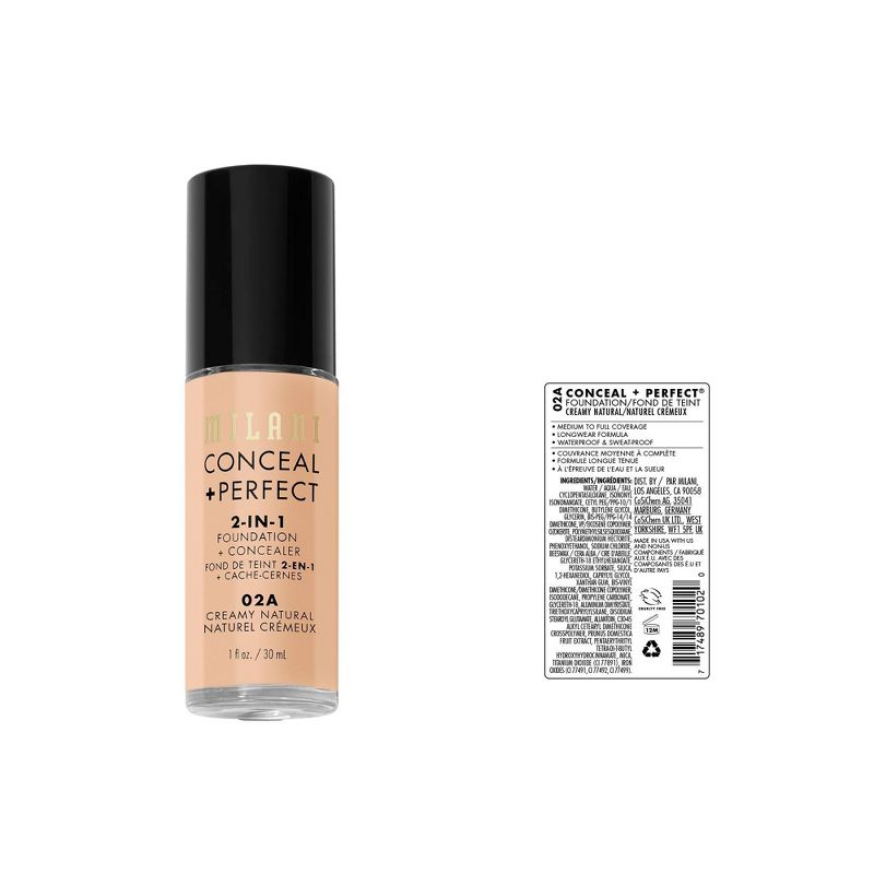 Milani Conceal + Perfect 2-in-1 Foundation + Concealer - 1 fl oz, 4 of 12
