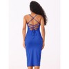 INSPIRE CHIC Women's Spaghetti Strap Sleeveless Split Bodycon Cocktail Party Dress - 3 of 4
