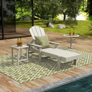 WestinTrends Malibu 2 Piece Adirondack Poly Reclining Chaise Lounge With Arms & Wheels - 1 of 4