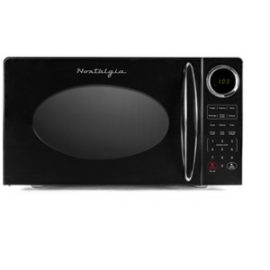 Nostalgia Retro 0.9 Cubic Foot Countertop Microwave Oven, Black - 1 of 4