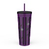 Zak Designs 23 fl oz Stainless Steel Wednesday Kendall Straw Tumbler Black - 2 of 4