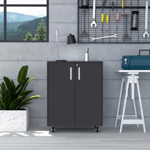 Depot E-Shop Multistorage Cabinet 35" H, two doors, two interior shelves, four wheels - 1 of 4