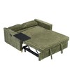CAVINAS Pull-Out Sofa with 2 Plush Throw Pillows, Equipped with a Movable Tabletop and Usb Ports, Corduroy Loveseat Sofa Bed with Adjustable Backrest - 4 of 4