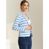 INSPIRE CHIC Women's Notched Collar Long Sleeve Button Front Striped Blazer - 3 of 4