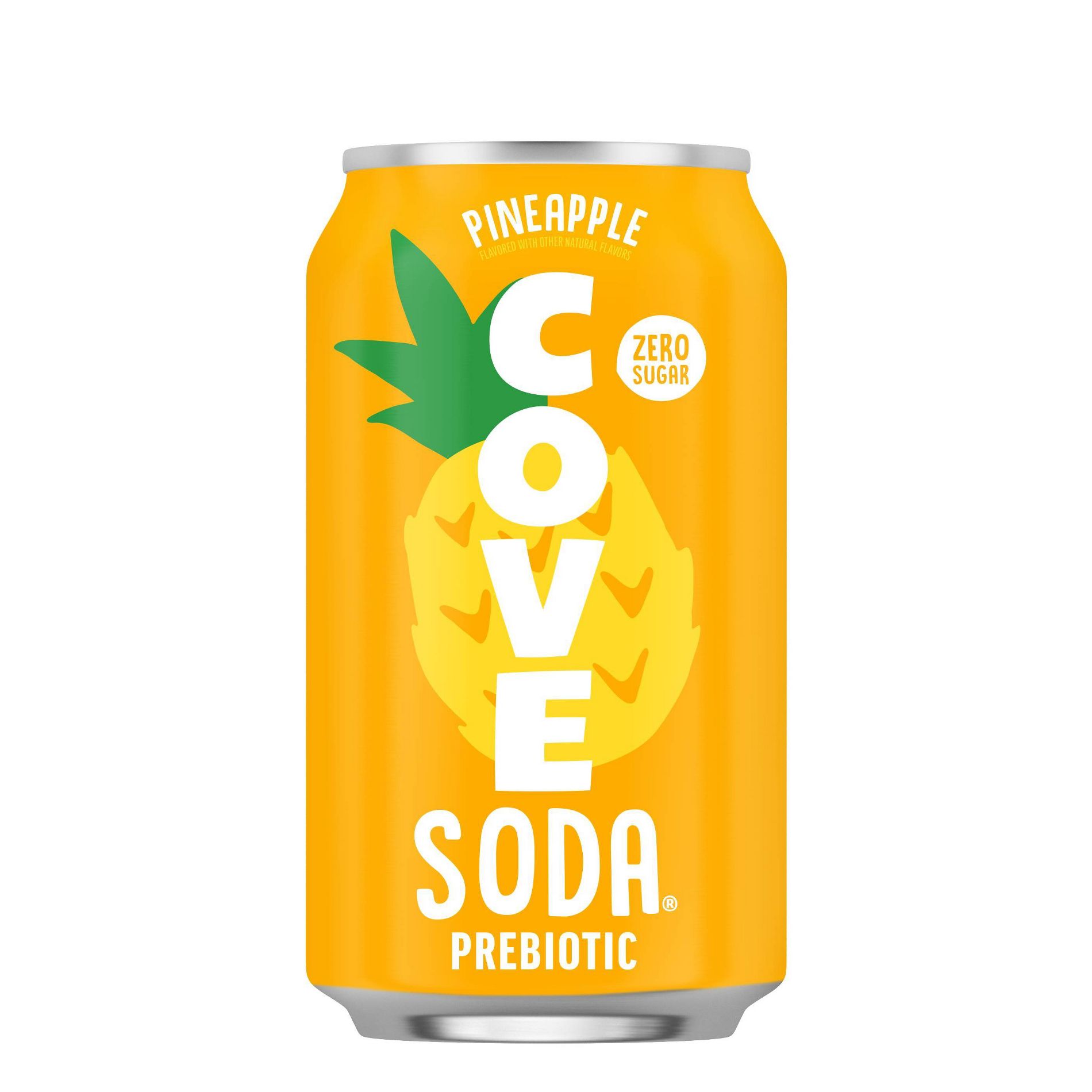 Cove Pineapple Prebiotic Soda - 12 fl oz: Organic Certified, Added Probiotics