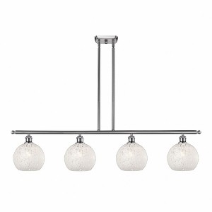 White Mouchette - 4 Light Stem Hung Island In Modern Style-10.5 Inches Tall and 48 Inches Wide - 1 of 1