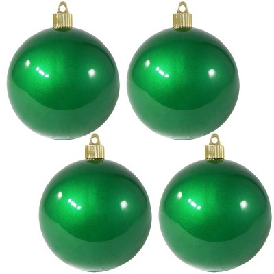 Christmas by Krebs 4ct Candy Green Shatterproof Shiny Finish Christmas Ball Ornaments 4" (100mm)