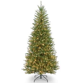 7.5ft Pre-Lit Dunhill Fir Hinged Artificial Christmas Tree Clear Lights - National Tree Company