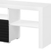 Vynxaria White Black High Gloss TV Stand Storage Space Stylish Media Console for Living Room Bedroom Entertainment Areas - 2 of 4