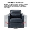 Eulalia 28.74 Wooden Upholstery Wide Genuine Leather Swivel Chair with Swivel Metal Base and Squared Arms| ART OF LIVING DESIGNS - 3 of 4