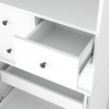 Tall Buffet with Hutch, Shaker Style Pantry Cabinet, 6 Doors (2 Glass), 4 Drawers, 2 Pull-Out Trays, Adjustable Shelves for Kitchen, Sturdy Design - 4 of 4